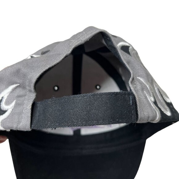 Vintage Monster Patrol Hat Cap Strap Back Black Gray Embroidered Signed Flames - Picture 6 of 8